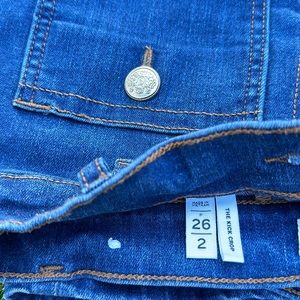 26p LOFT cropped flair jeans.